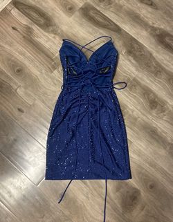 Sherri Hill Royal Blue Size 00 Sequin Appearance Jewelled Cocktail Dress on Queenly