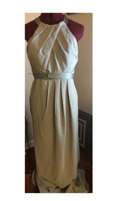David's Bridal Green Size 4 Silk Military Jersey Straight Dress on Queenly