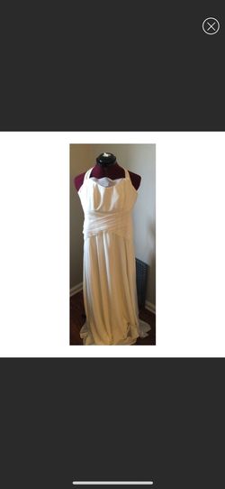 David's Bridal White Size 4 Military A-line Dress on Queenly