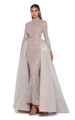 Portia and Scarlett Silver Size 20 Free Shipping Military Ball Long Sleeve Plus Size Straight Dress on Queenly