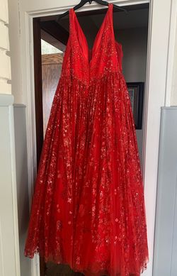 Colette Red Size 20 Prom Plus Size A-line Dress on Queenly