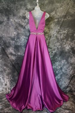 Style 1947 Ritzee Purple Size 6 Floor Length Military A-line Dress on Queenly