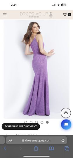 Jovani Purple Size 4 Asymmetrical Mermaid Dress on Queenly
