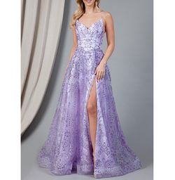 Style Lilac Sweetheart Sequined & Glitter Filigree Ball Gown Amelia Couture Purple Size 10 Black Tie Sweetheart Ball gown on Queenly