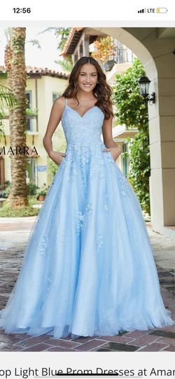 Style 87273 Amarra Blue Size 6 Floor Length 87273 A-line Dress on Queenly