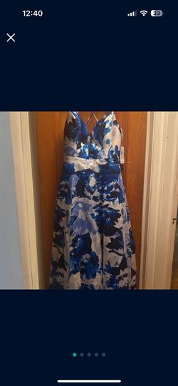 Macy's Blue Size 6 Free Shipping Train Dress on Queenly