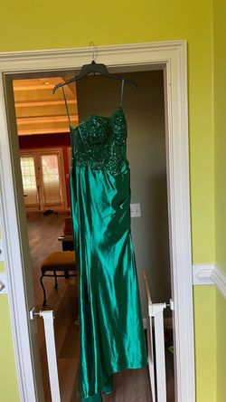 Cinderella Divine Green Size 8 Prom Floor Length Side slit Dress on Queenly