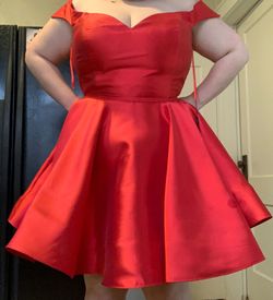Clarisse Red Size 24 Corset Homecoming Military A-line Dress on Queenly