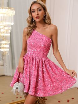 Style FSWD0529 Faeriesty Pink Size 8 Midi Sequin Sequined Cocktail Dress on Queenly
