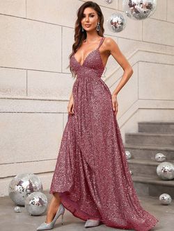 Style FSWD0395 Faeriesty Pink Size 0 Military Sequin Polyester Jewelled Straight Dress on Queenly