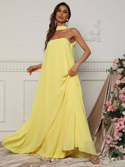 Style FSWD0847 Faeriesty Yellow Size 12 Fswd0847 Jersey A-line Dress on Queenly
