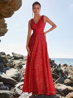 Style FSWD0776 Faeriesty Red Size 0 Sequin Backless Polyester Silk A-line Dress on Queenly