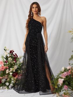 Style FSWD0437 Faeriesty Black Size 0 Jersey Sequined Polyester Mermaid Dress on Queenly