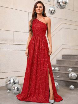 Style FSWD0431 Faeriesty Red Size 16 Shiny Tall Height Jersey A-line Dress on Queenly