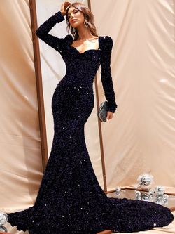 Style FSWD8035 Faeriesty Purple Size 12 Sweetheart Sequin Floor Length Plus Size Mermaid Dress on Queenly
