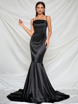 Style FSWD8024 Faeriesty Black Size 4 Floor Length Jersey Tall Height Straight Dress on Queenly
