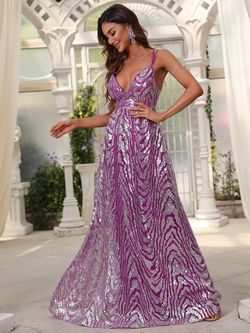 Style FSWD0711 Faeriesty Multicolor Size 0 Floor Length Sequin Polyester Tall Height A-line Dress on Queenly