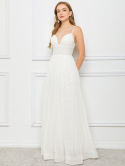 Style FSWD0015 Faeriesty White Size 8 Engagement Military Floor Length Straight Dress on Queenly