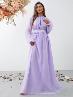 Style FSWD0959 Faeriesty Purple Size 0 Tulle Polyester Long Sleeve A-line Dress on Queenly