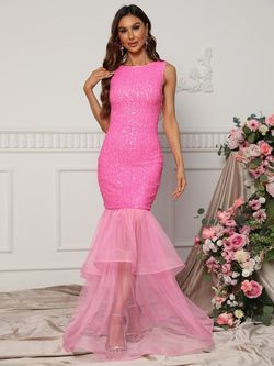 Style FSWD0836 Faeriesty Pink Size 4 Prom Sheer Straight Dress on Queenly