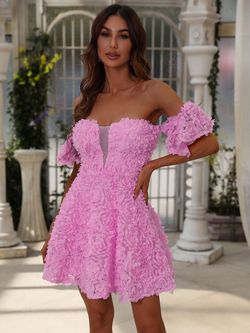 Style FSWD8050 Faeriesty Pink Size 16 Nightclub Pattern Embroidery Cocktail Dress on Queenly