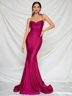 Style FSWD0349 Faeriesty Red Size 4 Spaghetti Strap Floor Length Mermaid Dress on Queenly