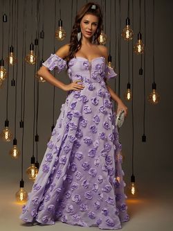 Style FSWD0554 Faeriesty Purple Size 4 Polyester Tall Height Straight Dress on Queenly