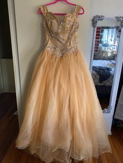 Gold Size 8 Ball gown on Queenly