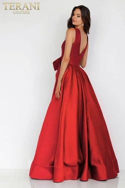 Style 231P0006 Terani Couture Red Size 24 Floor Length Plus Size A-line Dress on Queenly