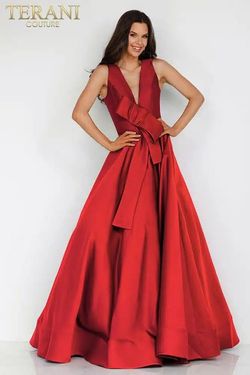 Style TERANI 231P0006 Terani Couture Red Size 24 Plus Size Tall Height A-line Dress on Queenly