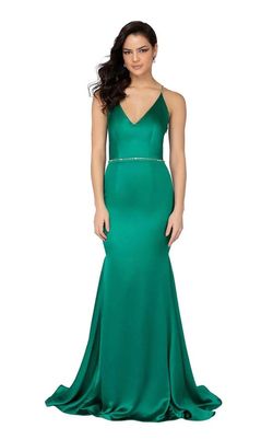 Style  1911P8171 Terani Couture Green Size 6  1911p8171 Sheer Shiny Mermaid Dress on Queenly