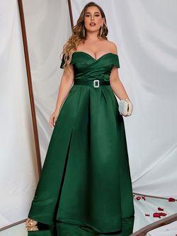 Style FSWD0195P Faeriesty Green Size 20 Satin Tall Height Silk Polyester Ball gown on Queenly