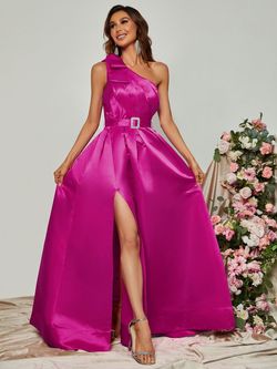 Style FSWD0780 Faeriesty Pink Size 0 Jersey Tall Height One Shoulder A-line Dress on Queenly