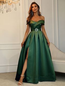Style FSWD0195 Faeriesty Green Size 8 Satin Ball gown on Queenly