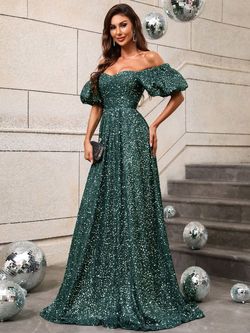 Style FSWD0494 Faeriesty Green Size 0 Jersey Tall Height Floor Length A-line Dress on Queenly