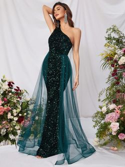 Style FSWD0437 Faeriesty Green Size 16 Floor Length Jersey One Shoulder Tall Height Mermaid Dress on Queenly