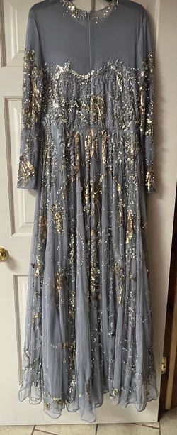 Mac Duggal Gray Size 16 Plus Size A-line Dress on Queenly