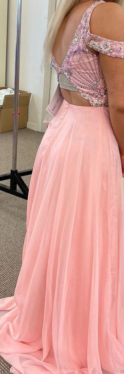 Rachel Allan Light Pink Size 4 Prom Bridgerton Pattern A-line Dress on Queenly