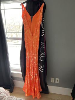 Jovani Orange Size 6 Floor Length Mermaid Dress on Queenly