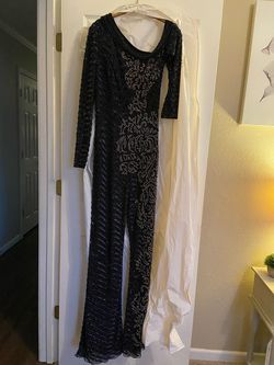 Sherri Hill Blue Size 4 Euphoria Never Worn Sequin Jumpsuit Dress on Queenly