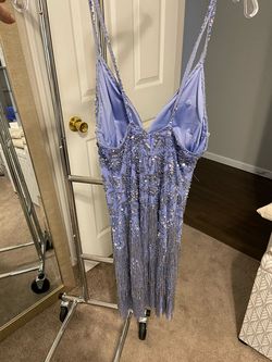 Sherri Hill Light Blue Size 2 Midi Cocktail Dress on Queenly