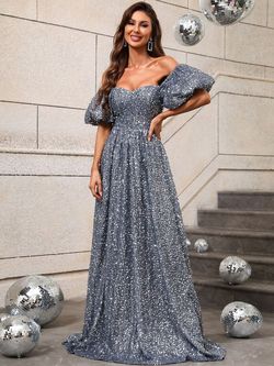 Style FSWD0494 Faeriesty Gray Size 0 Floor Length Jewelled A-line Dress on Queenly