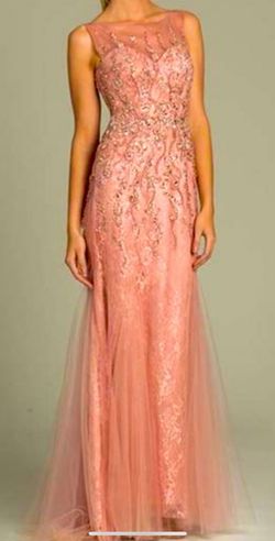 Jovani Light Pink Size 14 Tulle Lace Pageant Mermaid Ball gown on Queenly