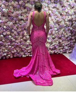 Jovani Pink Size 6 Prom Black Tie Mermaid Dress on Queenly