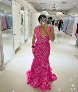 Jovani Pink Size 6 Floor Length Black Tie Mermaid Dress on Queenly