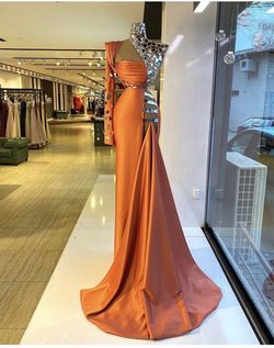 Minna fashion Orange Size 4 Side Slit Black Tie Straight Dress on Queenly