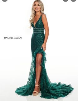 Rachel Allan Green Size 0 Floor Length A-line Dress on Queenly