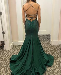 Amarra Green Size 0 Emerald Black Tie Prom Mermaid Dress on Queenly