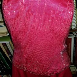 Cassandra Stone Pink Size 6 Beaded Top Jewelled A-line Dress on Queenly