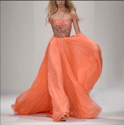 Sherri Hill Orange Size 2 Corset Black Tie Straight Dress on Queenly